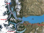 Ruta seguida durante el tour Todo Glaciares