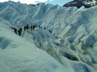 Trekking sobre la pared sur del Perito Moreno