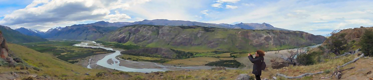 Vistas del valle formado por el Río de las Vueltas