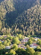 Borjomi con las montañas del Parque Nacional al fondo