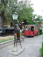 Vagón restaurante en el barrio antiguo