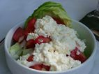 Serbian salad with cheese 