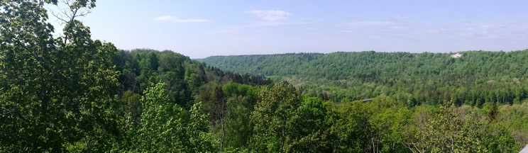 Vistas desde la torre del Castillo Medieval de Sigulda, Parque Nacional de Gauja