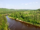 Vistas desde el teleférico sobre el valle del río Gauja