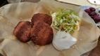 Lentejas fritas con salsa de iogurt