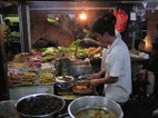 Puesto de comida en Zhongshan Lu