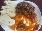Huevos rancheros, Rest. D'leite, Tortuguero