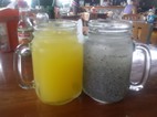 Zumos de piña y chia, Soda Viquez, La Fortuna