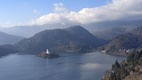 Vistas del lago e isla de Bled desde el castillo