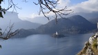 Vistas del lago e isla de Bled desde el castillo
