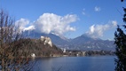 Castillo de Bled visto desde el barrio de Mlino