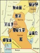 Distribución Etnica en Omo y Mago Valley