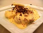 Eggs with vanille cake