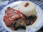 Red fish con arroz, Rte. Orangerie (Accra)