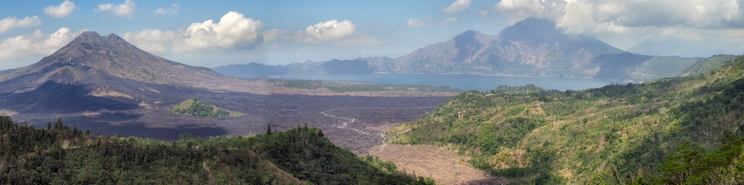 Vistas desde Penulisan de la caldera del Monte Batur