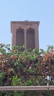 Badgir o torre de viento en el barrio viejo de Yazd