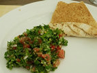 Tabouleh con khobz, Via Via Rest., Mar Muerto