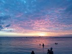 Atardecer desde el centro urbano de Isla Mujeres