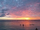 Atardecer desde el centro urbano de Isla Mujeres