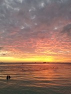 Atardecer desde el centro urbano de Isla Mujeres