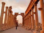 La gran columnata, ruinas romanas de Palmyra